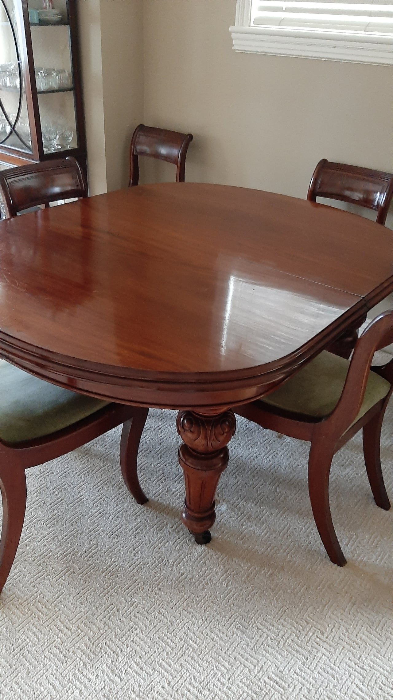 default-612 Mahogany dining room table and a glass china cabinet
